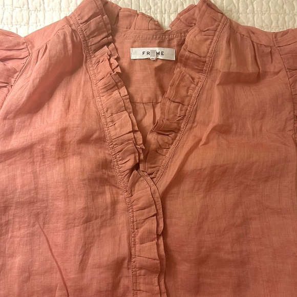 Frame Retail $398 Lauren Ramie Mini Dress - Terracotta Medium - Picture 2 of 5